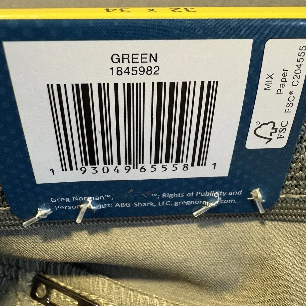 Greg Norman Tech Pants Men 32x34 Green Performance Golf Travel 4-Way Stretch NEW